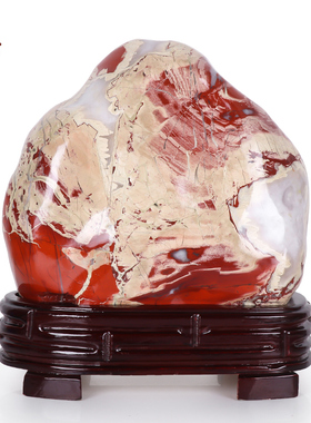 南非红碧玉原石摆件天然鸡血石奇石室内观赏石头客厅办公室靠山石
