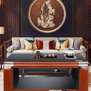 2025年新款客厅家用多功能长方形升降烤火炉电暖取暖桌茶几一体