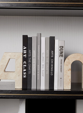 北欧轻奢玻璃花瓶办公室书档书靠样板房软装饰品展示书柜摆件组合