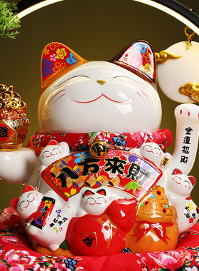 创意自动招手摇手招财猫摆件店铺开业送礼家居客厅收银台装饰礼品