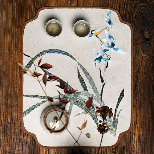 新中式餐垫餐桌盘垫布艺YG72花瓶垫烟灰缸垫茶具垫台灯杯垫子定制