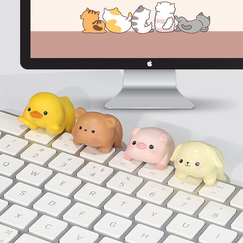 趴趴办公室桌面工位装饰显示器摆件可爱电脑显示屏幕挂件离职礼物