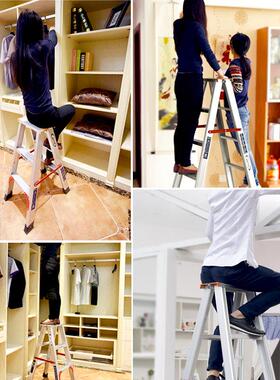 铝合金人字梯子叠家安全加厚折高伸缩多功能工用程工业梯26043米