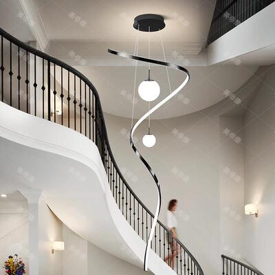 现复代简约楼吊灯轻奢别墅PBR式厅客灯楼中空梯大吊灯复式楼楼梯