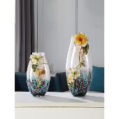 轻奢关珐彩玻璃花瓶摆件现代简约客厅玄高档琅家居干花插VDS花装