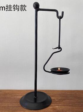 覆古老烛铁艺侘寂风蜡烛台摆件落地禅意茶宿室民灯中台FMW古装饰