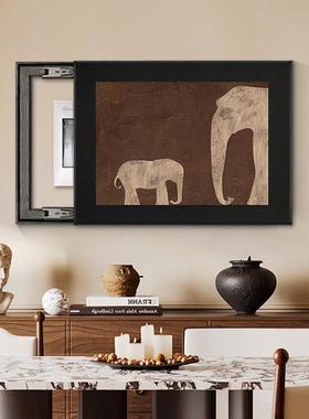 电表箱装饰画 画古大象DB2374法式覆电古配电箱风挂画 画中高级感