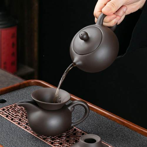 紫砂gyzscj黑功夫茶具泥西施壶茶整套泡茶茶器三才碗杯闻香杯家用