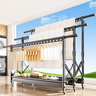0302-45L铝合金被晾架衣架室内落地升折叠降伸缩晒衣家用户外防风