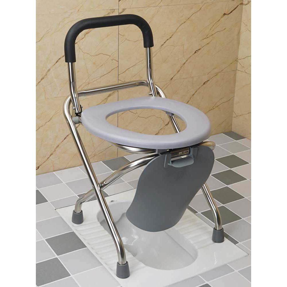 老椅年人家折叠坐古白（住便孕妇坐便器便携式移动马桶简易不锈钢