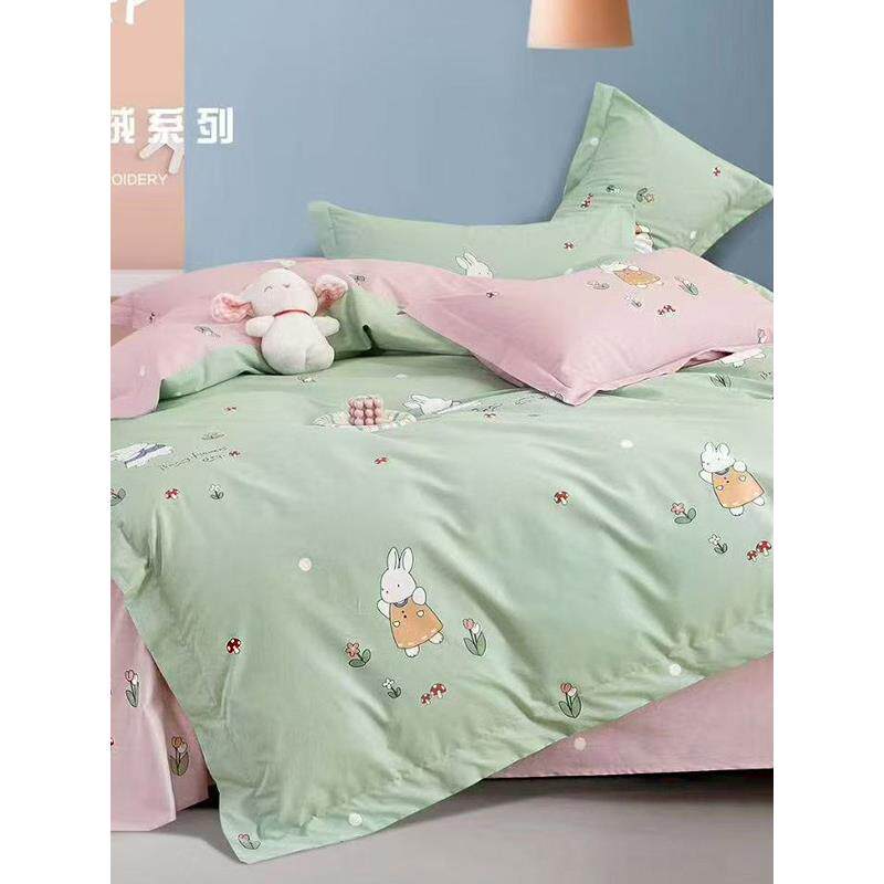 加厚全棉4件套磨毛秋床上用品被四套罩180220冬20定制床笠TQ25091