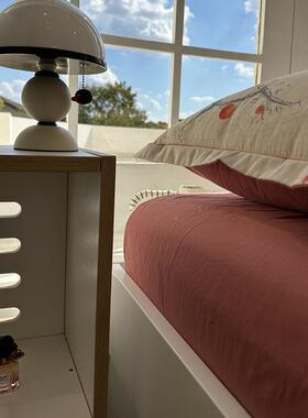 ins柔温少女心田园玫红1色碎花床上四件毛套全棉磨秋冬加厚.5mMER