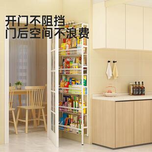 厨房门艺后超薄置物挂架落地多层免打孔壁铁架子省间9225铁艺空小