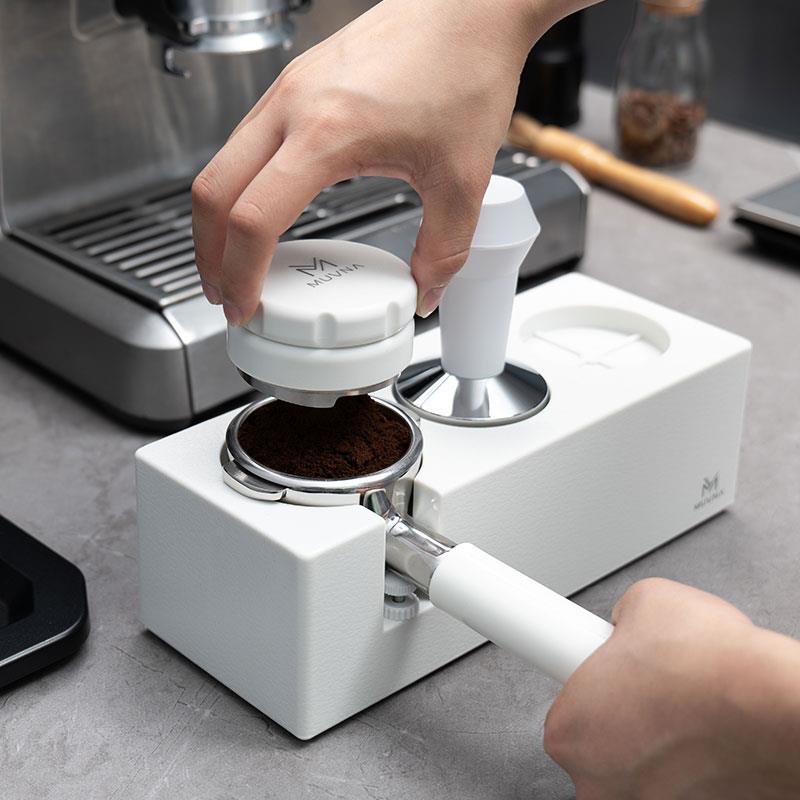MUVNA-COFFEE意式咖啡机51/58压粉座布粉器压粉器无底手柄敲渣桶