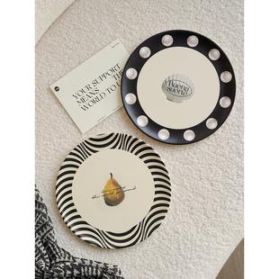 Easygood北欧高级感竹纤维餐盘家用甜品平盘首饰盘环保露营菜盘子