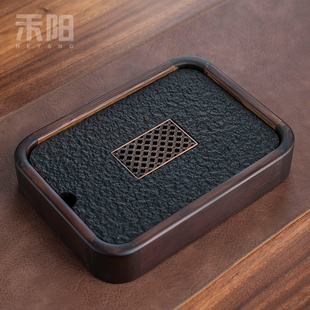 实木茶盘家用简易茶台一人干泡盘储水式 禾阳 茶海简约泡茶小托盘