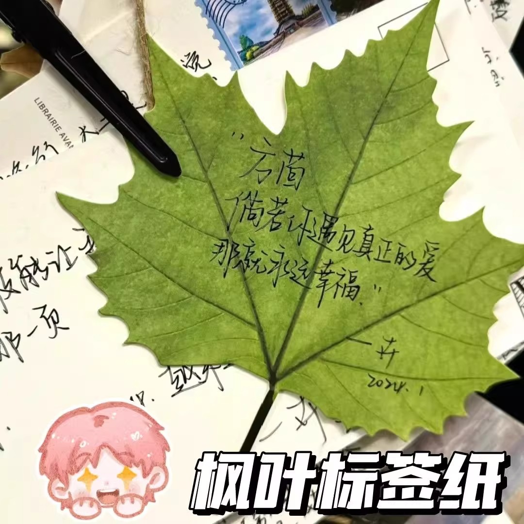 枫叶装饰50张贴纸留言贴许愿墙贴打底素材贴纸仿真树叶许愿便利贴