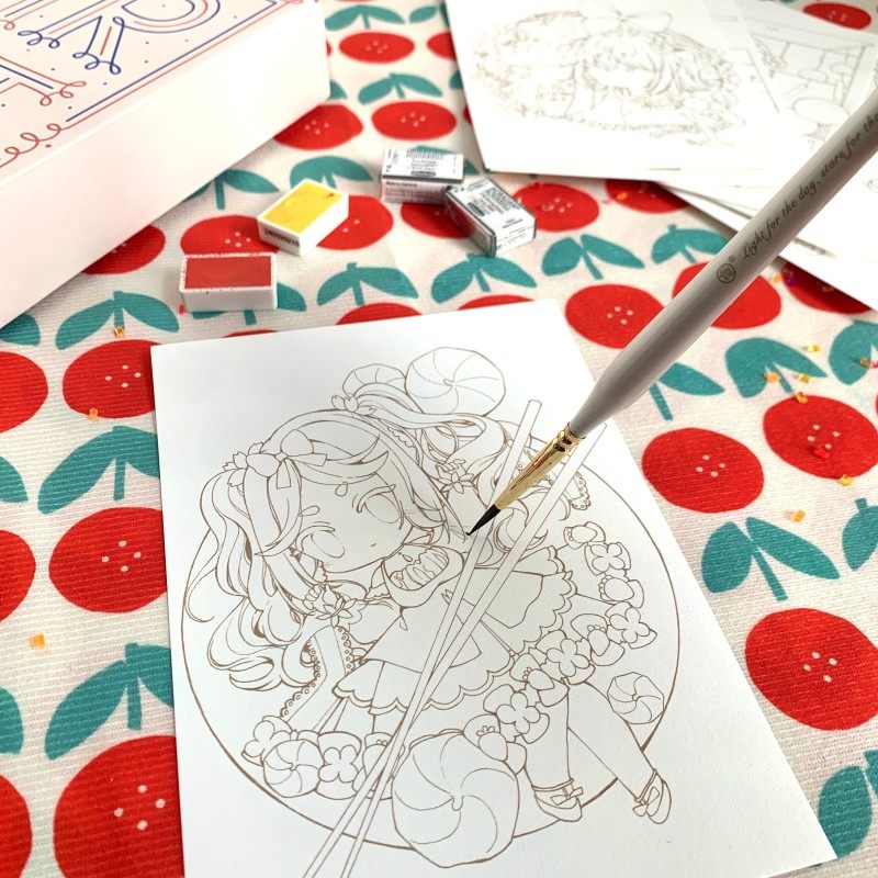 【杂物堆】圣诞新年礼物定制线稿水彩纸精致礼盒装填画上色临摹本