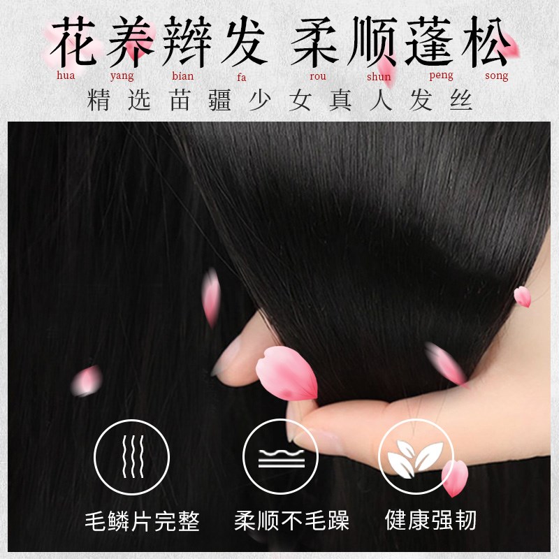 日常假发全头套女真人发丝中老年女妈妈中长假发卷发盖白自然减龄