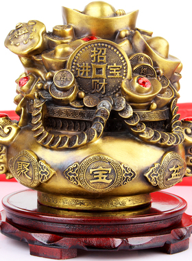 厚德居 纯铜聚宝盆摆件 客厅元宝存钱罐店铺开业工艺礼品