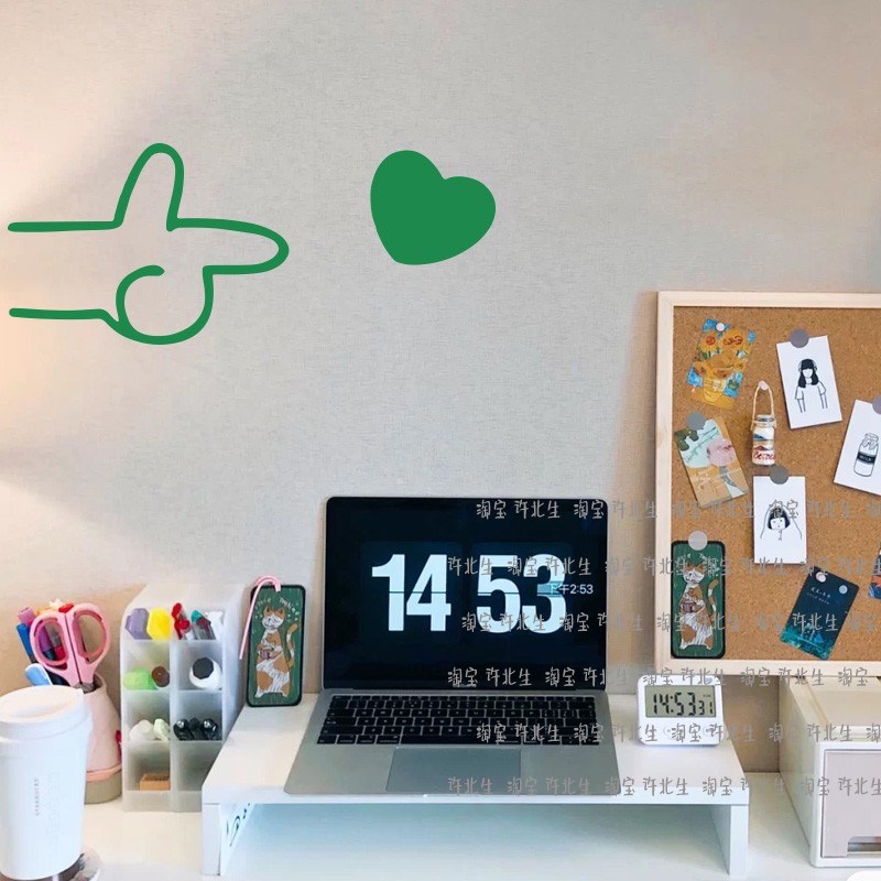 发射爱心biu有趣贴纸 卧室客厅柜子店铺玻璃门橱窗镜子装饰墙贴画