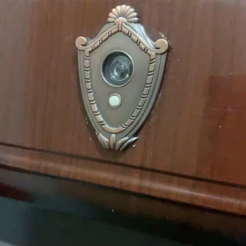 防盗门猫眼门铃一体35管径加长猫眼带门铃通用高清多功能家用门镜