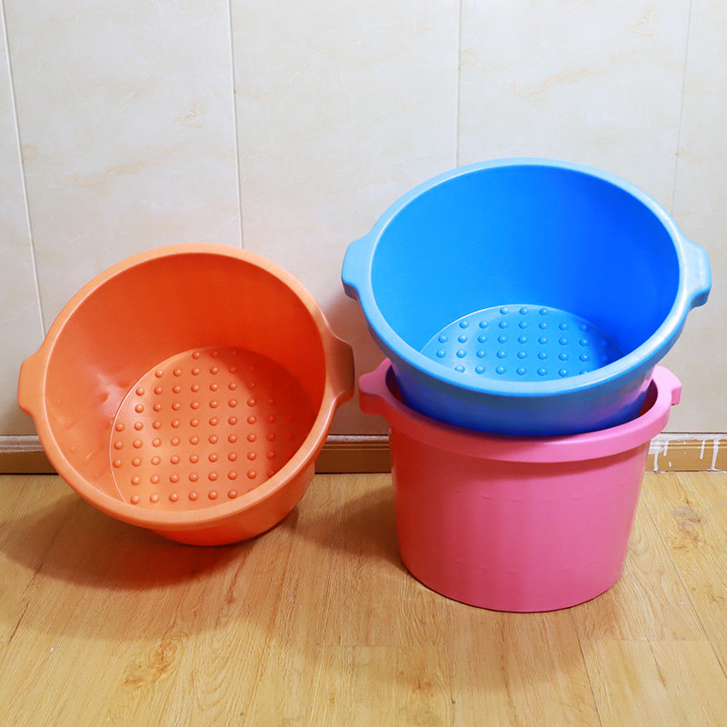 泡脚桶加厚小号耐用牛筋洗脚盆带按摩底足疗店家用足浴养生沐足桶