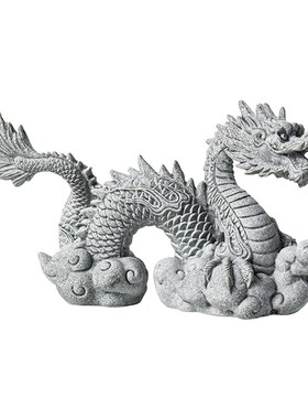 创意祥龙腾云假山盆栽微景观装饰鱼缸造景神龙分体式设计桌面摆件