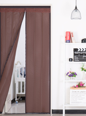 磁性分片保暖棉门帘隔音隔断帘挡风布艺卧室内自动吸合防尘装饰帘