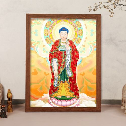 佛像挂画南无阿弥陀佛画像家用立体释迦牟尼佛画供奉相框摆台佛陀