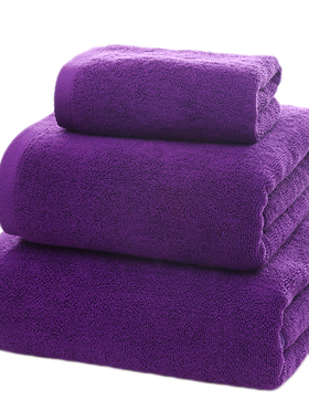酒店美容院床180火足疗汗蒸SPA紫色浴巾大毛巾家用纯棉吸水不掉毛