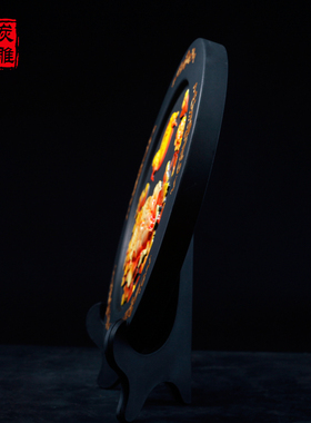 金乌炭雕花好月圆新婚礼物家居装饰品婚房摆件结婚礼物中秋节礼品