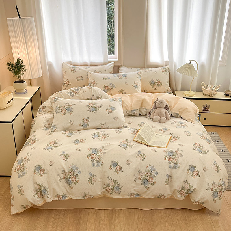 春秋季新款13372全棉印花四件套小清新系列纯棉ins风柔软亲肤