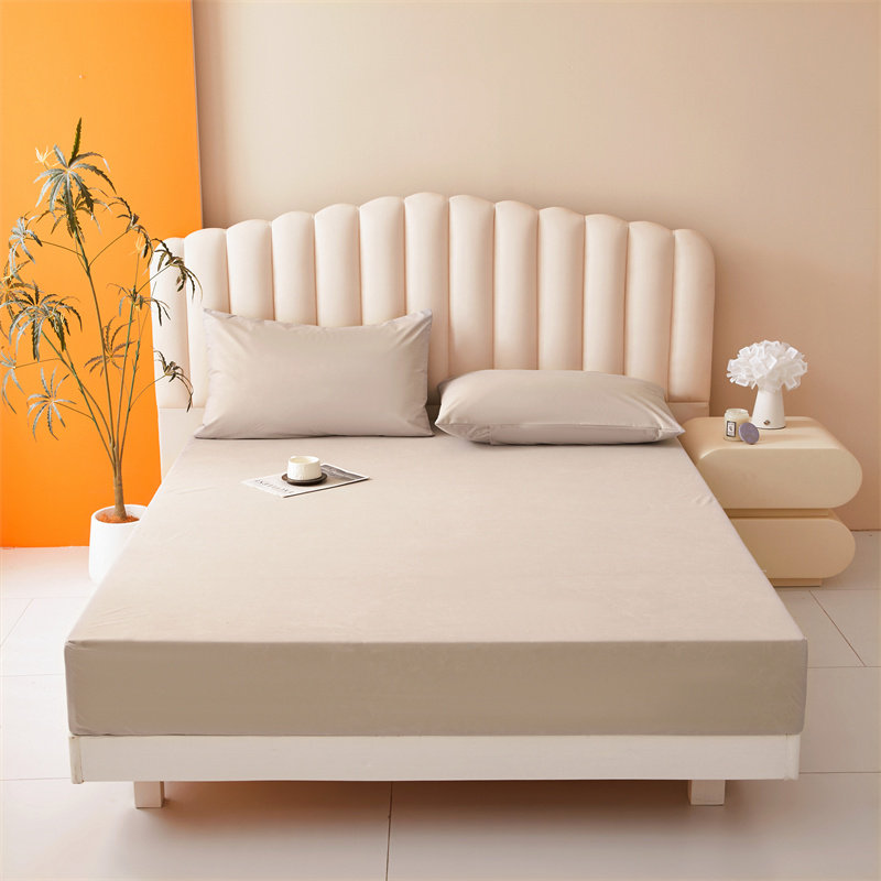 防水单床笠纯色磨毛简约床垫套保护罩全包床罩水洗棉床笠四季通用