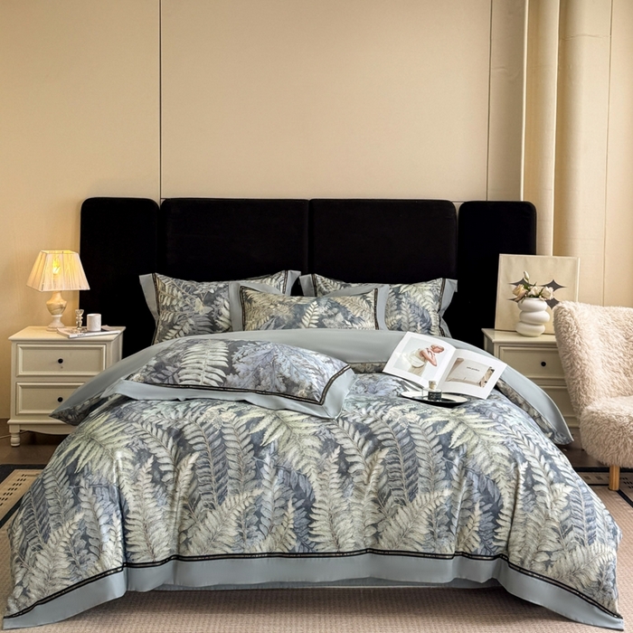 亲肤舒适全棉纯棉磨毛撞色四件套欧美简约纯棉透气舒适床品套件