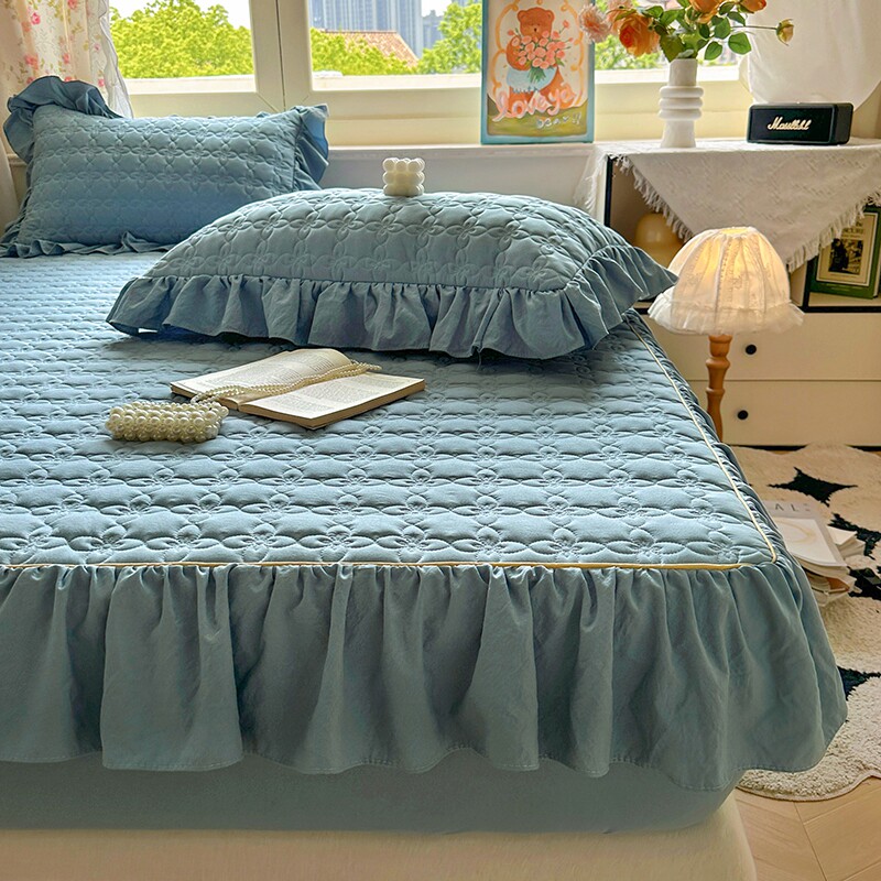 水洗棉夹棉花边全工艺床笠床罩席梦思床垫保护罩床套全包防滑加厚
