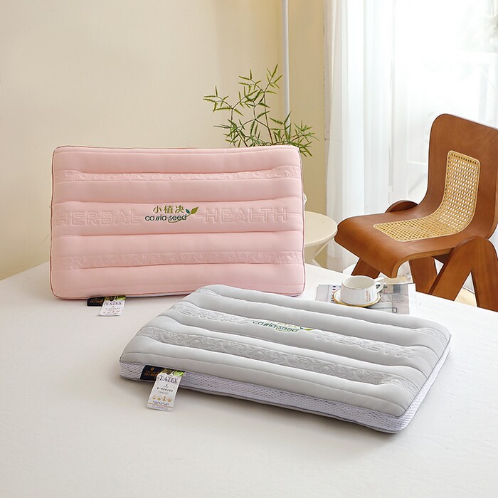 小植决乳胶功能定型枕头羽丝绒舒适枕头枕芯舒适型可水洗柔软护颈