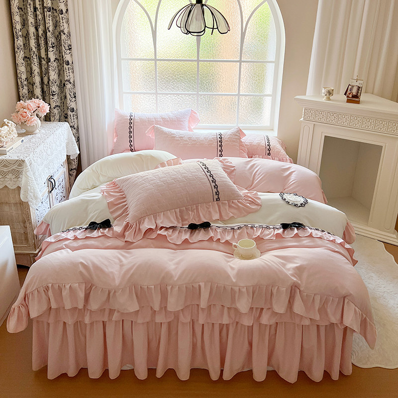 法式浪漫超柔亲肤少女四件套