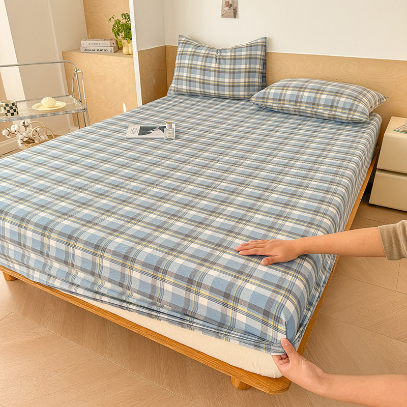 纯棉水洗棉床笠罩全棉席梦思床垫保护套学生宿舍双人全包床单床罩