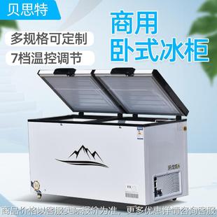 商用卧式冰柜 大容量铁管铜管冷藏冷冻双温家用雪糕柜冷冻柜卧柜