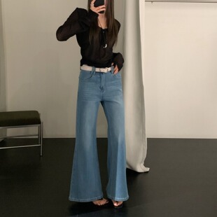 【配腰带】喇叭裤女高腰显瘦小个子超好看微喇叭牛仔裤女2026新款