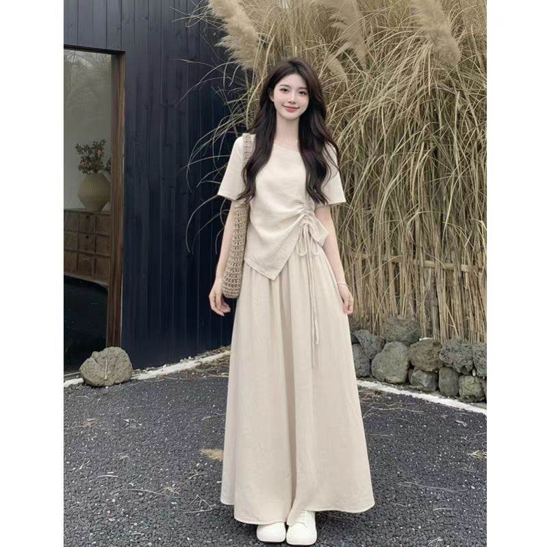 胖mm韩系夏季穿搭大方得体绝美不撞衫款裤裙子2026年掐腰裤裙套装