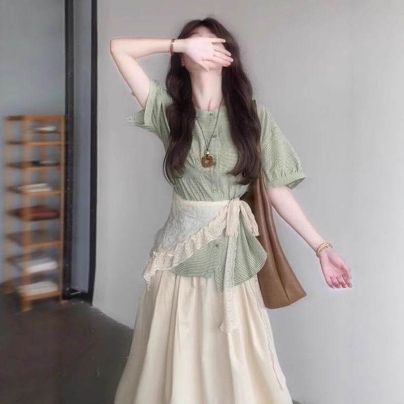 2026新款夏季新中式国风禅意衬衫连衣裙子女装小个子穿搭一整套装