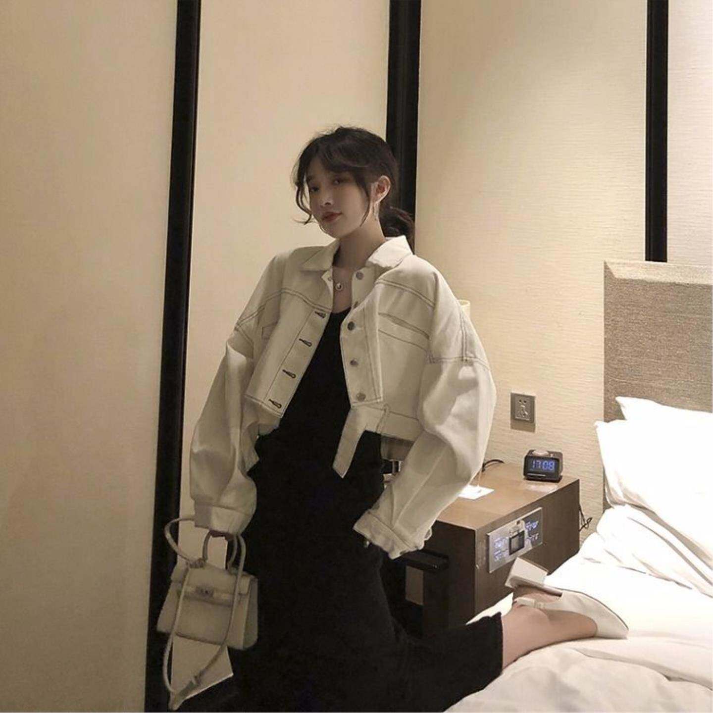 2026春季新款韩版复古学生牛仔外套女糖果色夹克上衣