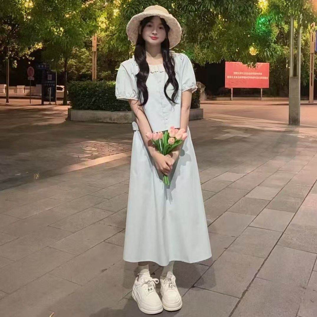 韩系2026显瘦两件套夏季套装衬衫泡泡新款高腰上衣半身裙时尚求职