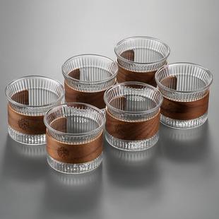 品茗杯茶道杯小茶杯 防烫隔热玻璃茶杯家用耐热喝茶杯功夫茶杯套装