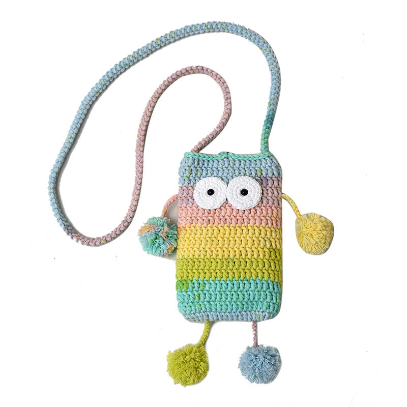 手工钩织怪兽斜挎包包女可爱卡通渐变色毛线大眼仔手机包,服饰配件/皮带/帽子/围巾,DIY编织材料包,淘宝优惠券,粉丝福利购,淘宝优惠卷