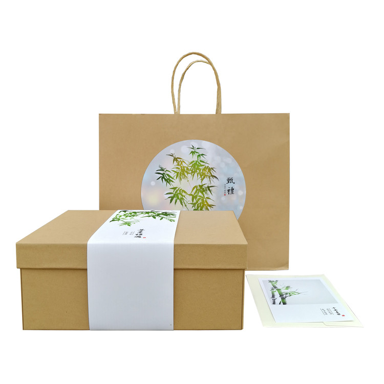 nq55超大中式水墨风简约高级感牛皮纸天地盖通用礼盒包装纸盒定制