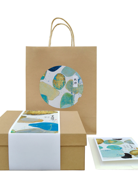 nk38超大中式水墨风简约高级感牛皮纸天地盖通用礼盒包装纸盒定制