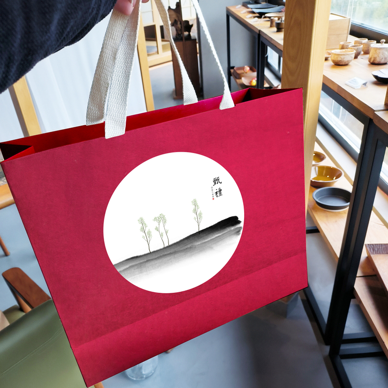 国风纸手提袋定制logo
